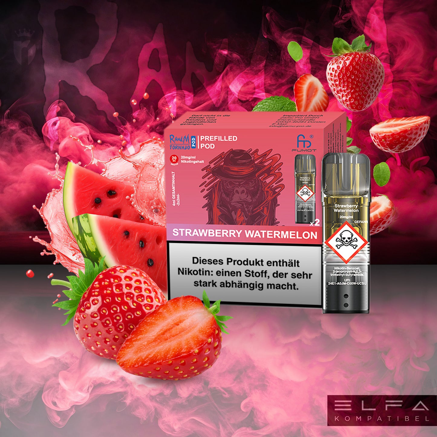 Strawberry Watermelon - 20mg/ml - Prefilled Pods (MatchBar) (2 Stück)