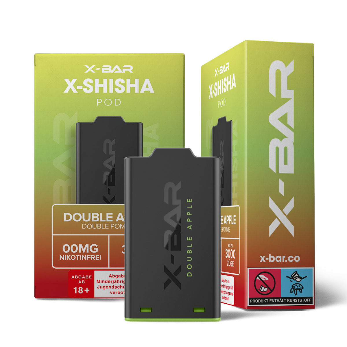 X-Bar - X-Shisha - Pod - Double Apple (0mg/ml - Nikotinfrei)