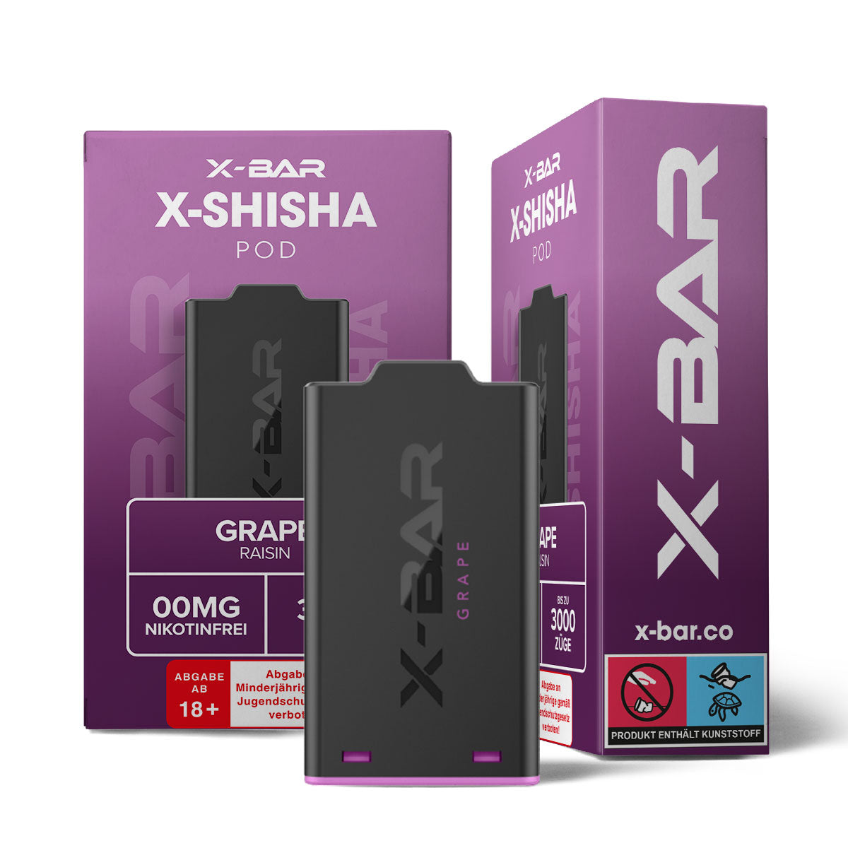 X-Bar - X-Shisha - Pod - Grape (0mg/ml - Nikotinfrei)