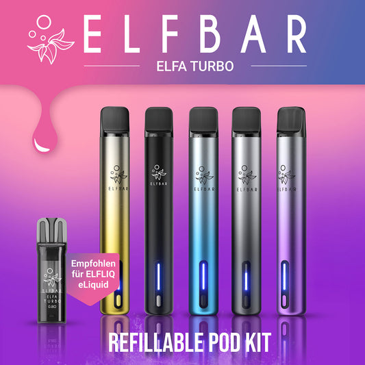 ELF Bar - ELFA Turbo - Refill Pod Kit - Basisgerät mit Pod - 0,8 Ohm