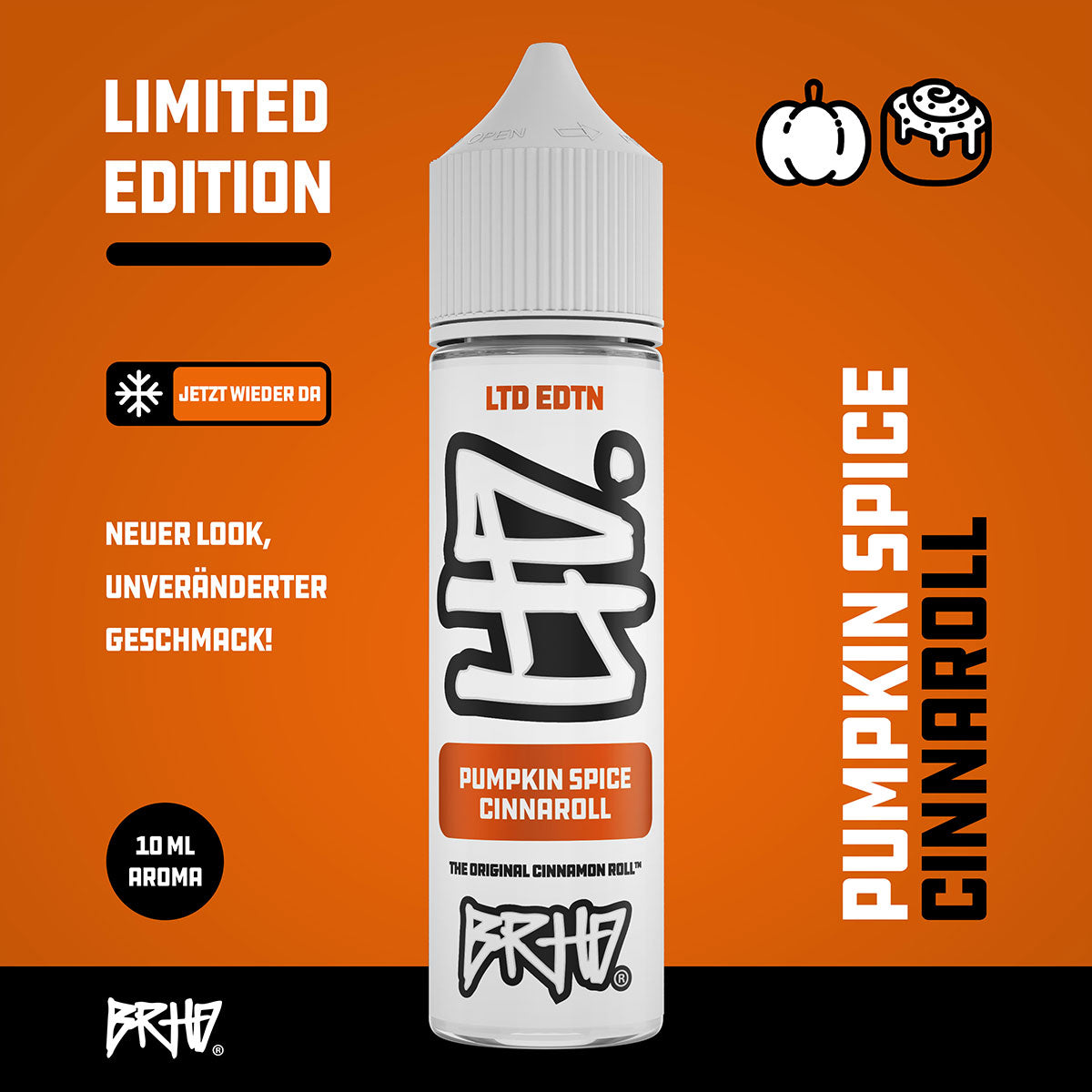 Barehead - BRHD Limited Edition - Pumpkin Spice Cinaroll - 10ml (Longfill)