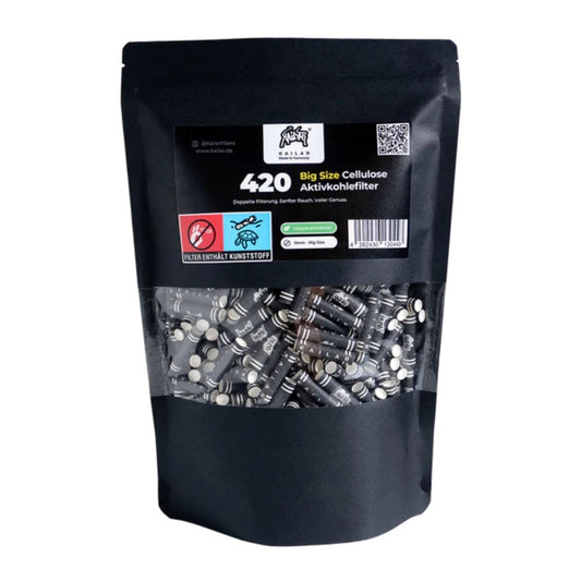 Kailar Aktivkohlefilter Cellulose Slim 9mm Schwarz (420 Stück)
