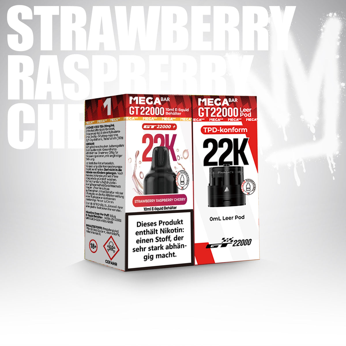 Strawberry Raspberry Cherry - Megabar GT 22000 - Pod