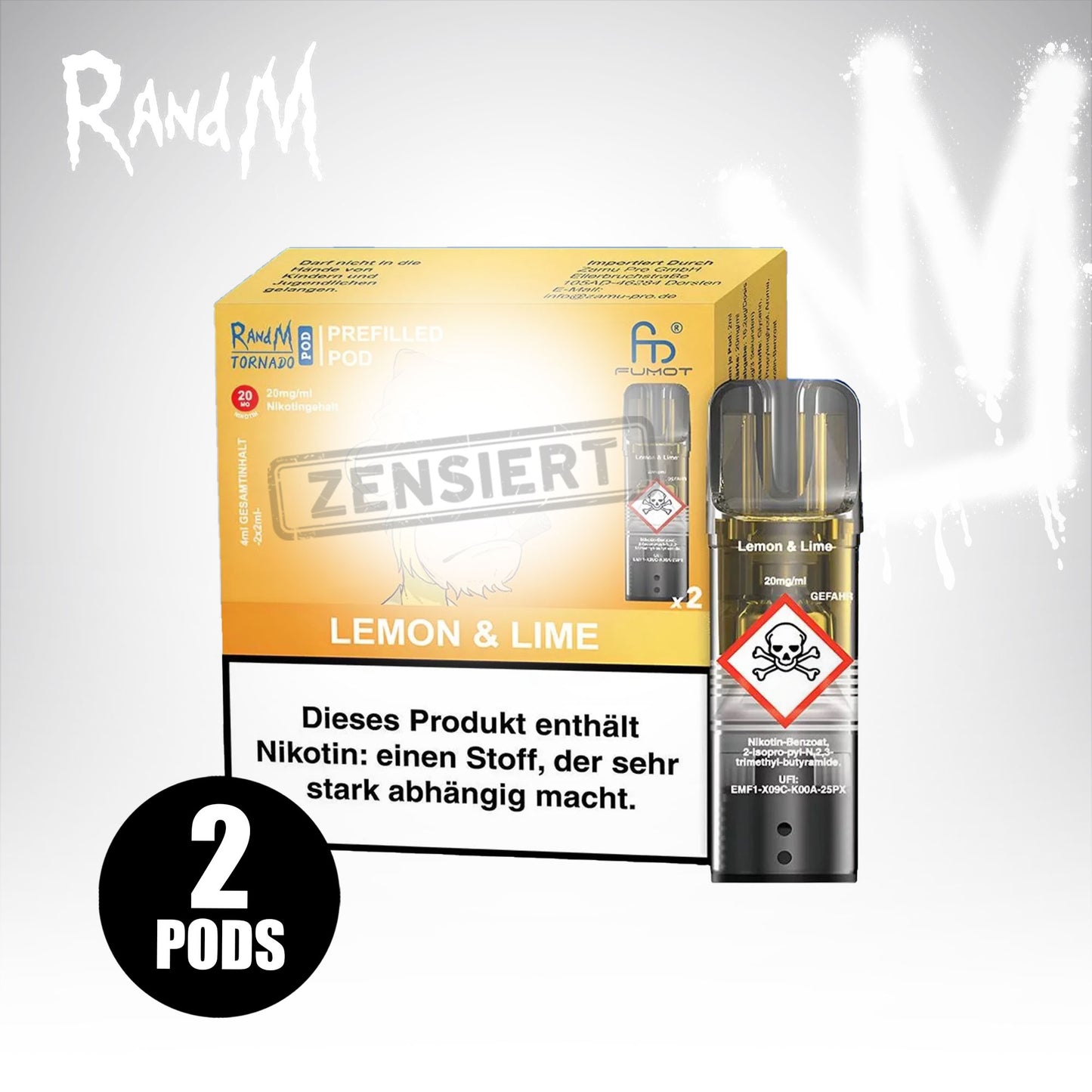 Lemon Lime - 20mg/ml - Prefilled Pods (MatchBar) (2 Stück)